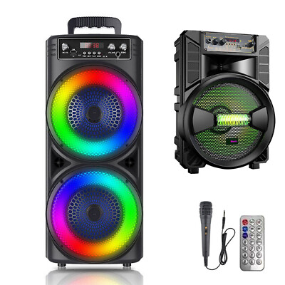 #ad 6000W Portable Bluetooth Speaker Sub Woofer Heavy Bass Sound System Party amp; Mic $36.79