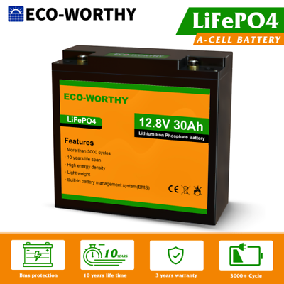 #ad ECO WORTHY 12V 30Ah LiFePO4 Li Battery 384Wh 3000 cycles for RV Boat C $59.99