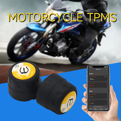 #ad 2PCS Smart Motorcycle TPMS Bluetooth Tire Pressure Monitoring System Test Sensor $32.18