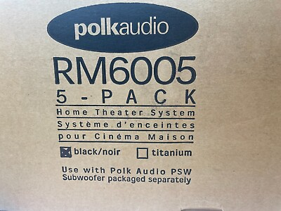 #ad Polk Audio RM6005 Home Theater Speaker System 5 pcs Black NEW Open box $119.95