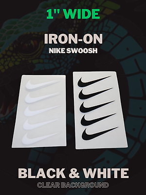 #ad Nike Swoosh Iron On Transfers: Set of 5 1️⃣ INCH Each Customize with Ease ✨ $10.80