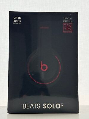 #ad New Beats by Dr. Dre Beats Solo3 Wireless On Ear Headphones Decade Black Red $130.00