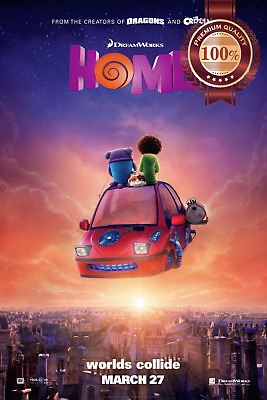 #ad HOME 3D CARTOON 2015 ORIGINAL OFFICIAL CINEMA MOVIE FILM PRINT PREMIUM POSTER AU $119.95