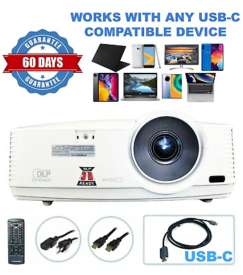 #ad USB C Professional Streaming Bundle Mitsubishi XD550U DLP Projector 1080p $164.90