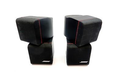 #ad x2 BOSE Accostimass Redline Double Cube Speakers in Black 1 HAS DAMAGE $49.99