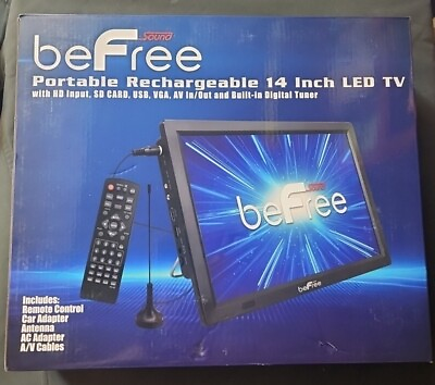 #ad NEW beFree Sound Portable Rechargeable 14 Inch LED TV with HDMI SD MMC USB VGA $129.56