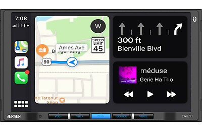 #ad Jensen CAR710 RB 2 DIN Digital Media Player Bluetooth Apple CarPlay Android Auto $129.00