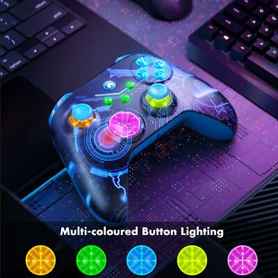 #ad Wireless Controller For PC Windows Steam Android 5 LED RGB Lighting Bluetooth US $51.99
