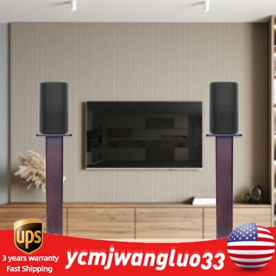 #ad #ad 2x Walnut Wood Speaker Stands Home Theatre Bookshelf Surround Sound Support 90cm $94.00