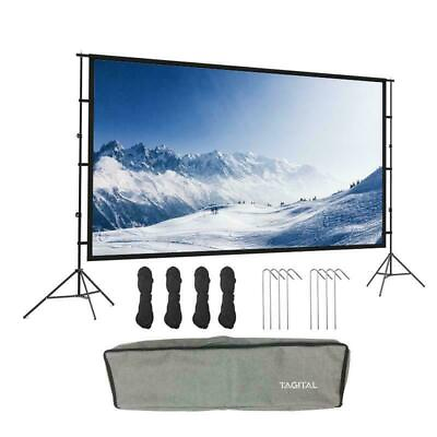 #ad Projector Screen with Stand 120 inch 16:9 HD 4K Outdoor Indoor Projection Screen $69.99
