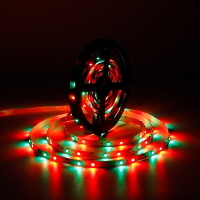 #ad 16.4ft LED Strip 3528 SMD RGB Rope Tape Fairy Light 12V for Party TV Bar Bedroom $11.98