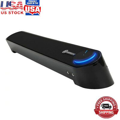 #ad UBR Desktop Computer Sound Bar Speaker Black w Easy Access Headphone amp; Mic Jacks $33.24