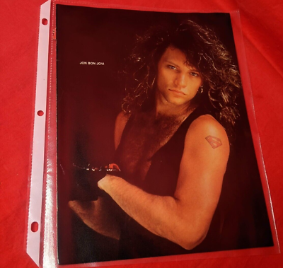 #ad Jon Bon Jovi And Spotlight With Bon Jovi Vintage Rock Photo Size 11 X 9 $8.99