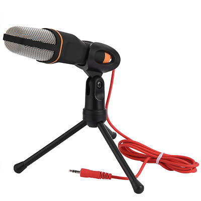 #ad 3.5mm Condenser Microphone Mini Tripod Stand Recording Studio Sound For PC Phone $15.48