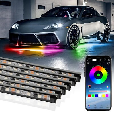 #ad 6PCS RGB Dream Color Underglow LED Neon Kit Light Strip Bluetooth For Car Truck $58.89
