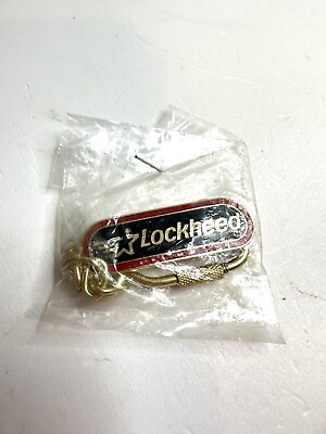 #ad Lockheed Martin Star Keychain Gold Red Blue—Sealed Original Packaging 1.75”x.5” $5.50