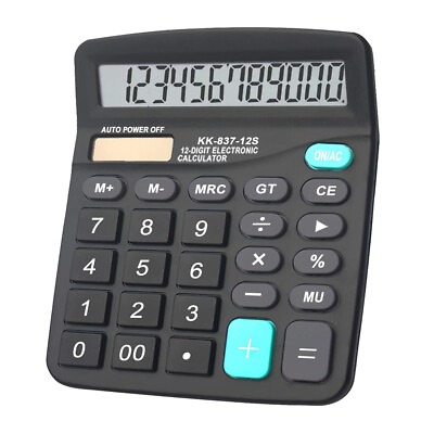 #ad Electronic Calculator Desktop 12 Digit Large Button Dual Power Daily Office Home $8.94