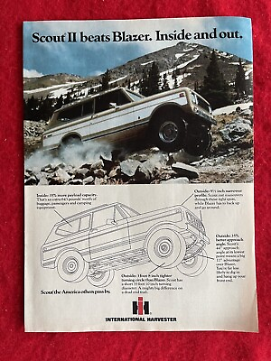 #ad Vintage 1976 Print Ad International Harvester Scout II Scout II Beats Blazer $6.57