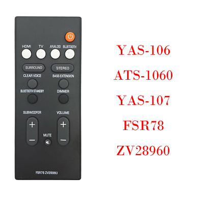 #ad New Remote Control FSR78 ZV28960 For Yamaha Sound Bar YAS 106 ATS 1060 YAS 107 $8.89