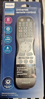 #ad Philips 8 Device Backlit Universal Remote Control Brushed Graphite FREE SHIPPING $14.88