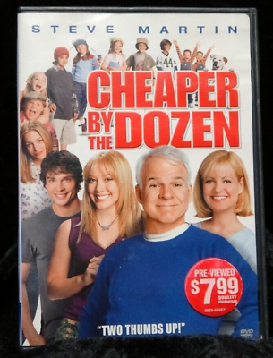 #ad Cheaper by the Dozen 📀 Comedy Steve Martin Bonnie Hunt Hilary Duff DVD GOOD $6.99
