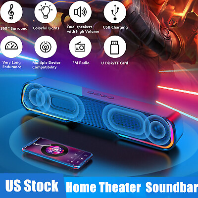 #ad Wireless Bluetooth Soundbar Home Theater Speaker 3D Surround for TV PC Tablets $19.39