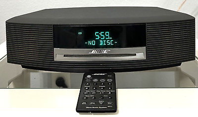 #ad BOSE WAVE MUSIC SYSTEM AWRCC1 CD AM FM Radio Alarm w Remote * SEE VIDEO $185.00