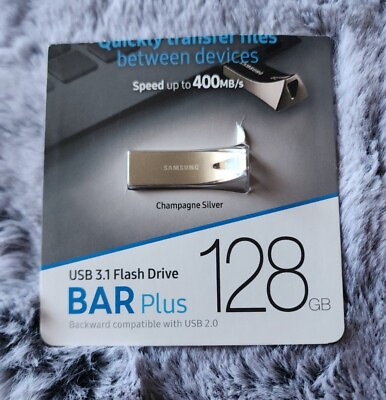 #ad Samsung BAR Plus 128GB USB 3.1 Flash Drive Champagne Silver FAST SHIPPING $24.89