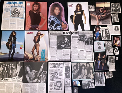 #ad Jon Bon Jovi MAGAZINE CLIPPINGS Articles PinUp 80#x27;s rock music $5.85