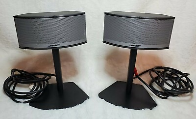 #ad Bose Companion 5 Satellite Speakers Left Right Pair amp; Stands Untested $124.99