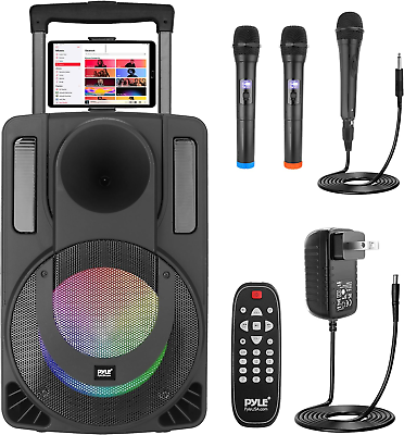 #ad 12’’ Portable PA Speaker System Wireless BT Streaming PA amp; Karaoke Party Audio $349.88