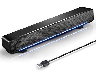 #ad #ad USB Powered Sound Bar Speakers for Computer Desktop Laptop PC Black USB $20.00