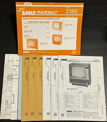 #ad Citek 7494 Gold Star CMT 2515 Sears TV Photofact SAMS Manual Jan 1986 #2382 $4.99