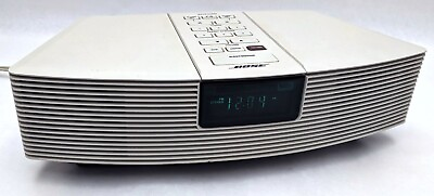 #ad Bose Wave Radio AWR1 1W Alarm Clock AM FM Stereo White w Power Cord No Remote $74.99