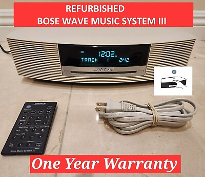 #ad BOSE Wave Music System III AM FM Radio CD Player w Remote White *Refurbished* $539.00