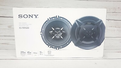 #ad Sony 3 Way Car Audio Speakers 6.5quot; 270 Watt Pair XSFB1630 New In Box $64.65