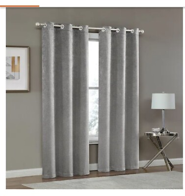 #ad Dainty Home Times Square 3 Layer Grommet Blackout Curtain Panel 2 76 X96in $40.00