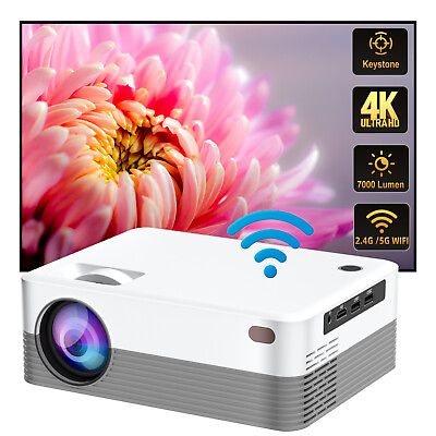 #ad 4K UHD Projector Smart 5G WiFi Bluetooth Android TV Beamer Home Theater Movie US $71.24