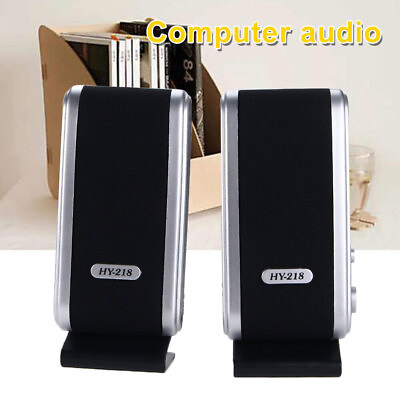 #ad PC Computer Speakers 2.0 Stereo USB 3.5 mm Jack Desktop Laptop Clear Sound $12.55