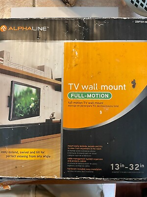 #ad Alphaline TV Wall Mount Full Motion for TV from 13quot; to 32quot; NIB 1 2 $25.90