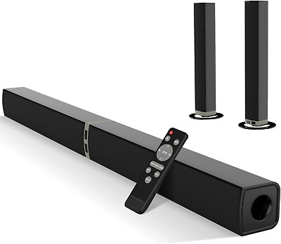 #ad MZEIBO Bluetooth Sound Bars for TV w 4 Drivers and Remote Control amp; HDMI Black $74.99