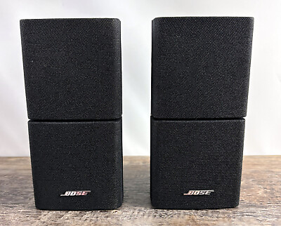 #ad Set of 2 Bose Acoustimass Double Cube Speakers Black TESTED amp; WORKING $79.99