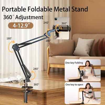 #ad Home Tablet Stand Rotatable Phone Stand 180 ° Adjustable Metal Stand $32.87