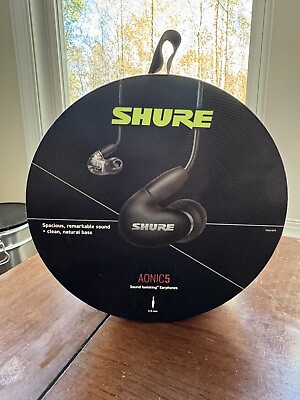 #ad NEW Shure AONIC 5 Sound Isolating Earphones Black. New In Open Box $340.00