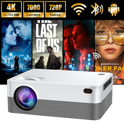 #ad 4K Smart UHD Projector Movie 5G WiFi Android TV Beamer Home Theater Multimedia $70.29