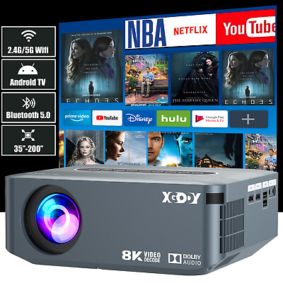 #ad Used Projector 4K Bluetooth 5G WIFI Home Theater Outdoor Movie Bundle with Bag $102.99