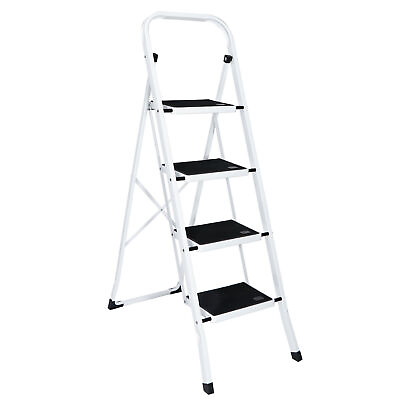#ad Sturdy 4 Step Ladder w Anti Slip Pedal Convenient Handgrip for Home Daily Use $48.59