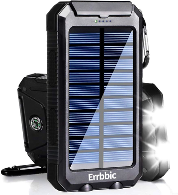 #ad ERRBBIC Solar Charger 20000mAh Solar Power Bank Waterproof Portable External for $31.54