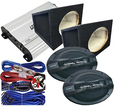 #ad SONY XS GTF6938 6x 9quot; Car Speakers 1500W Amplifier 2x S1 Car Speaker Box Kit $174.99