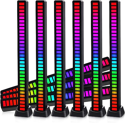 #ad 8 Pcs Rechargeable Music Rhythm Light Colorful Sound Control Light RGB Light Ba $15.99